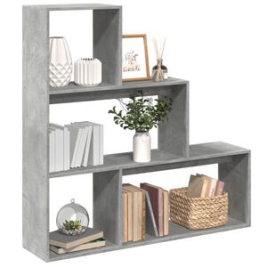 vidaXL &Eacute;tag&egrave;re s&eacute;paratrice de pi&egrave;ce 3 niveaux gris b&eacute;ton 123x29x123 cm