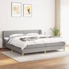 vidaXL Sommier &agrave; lattes de lit avec matelas Gris clair 200x200cm Tissu