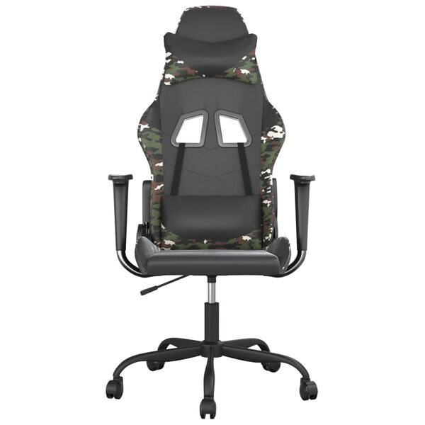 vidaXL Chaise de jeu Noir et camouflage Similicuir