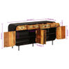 vidaXL Buffet 140x35x70 cm bois massif de r&eacute;cup&eacute;ration et m&eacute;tal