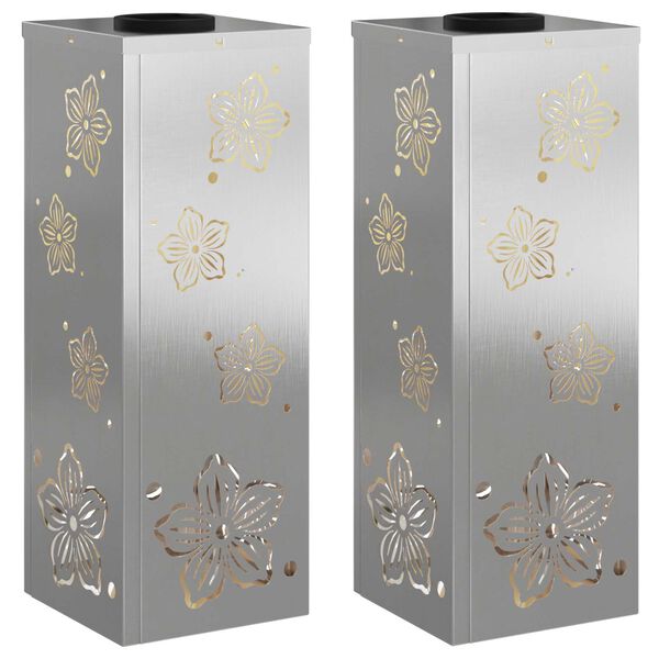 vidaXL Lumi&egrave;re de chemin LED solaire 2 pcs Acier inoxydable