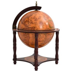 vidaXL Support &agrave; vin bar forme globe Marron Bois d'eucalyptus massif