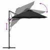 vidaXL Parasol cantilever de jardin Noir 372 x 198 x 243 cm