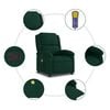 vidaXL Fauteuil de massage inclinable vert fonc&eacute; velours