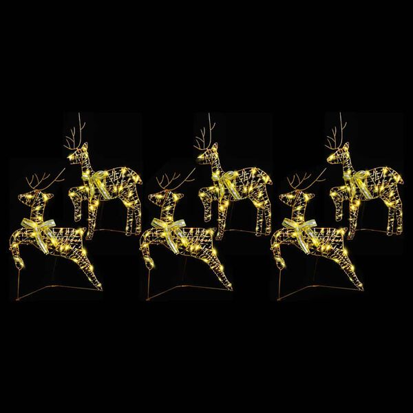 vidaXL Rennes LED avec 180 LED 6 pcs Doré PET