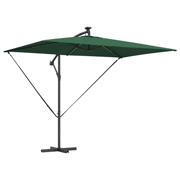 vidaXL Parasol banane à mât déporté Vert 294 x 200 x 254 cm