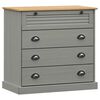 vidaXL Commode VIGO gris 80x40x76 cm bois massif de pin