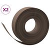vidaXL Bordures de jardin 2 pcs marron 10 m 15 cm poly&eacute;thyl&egrave;ne