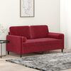 vidaXL Canap&eacute; 2 places et oreillers et coussins Bordeaux 140cm Velours