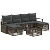 vidaXL Ensemble de canap&eacute; de jardin 7 pc Gris polyrotin