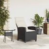 vidaXL Chaise de jardin inclinable avec table d'appoint noir polyrotin