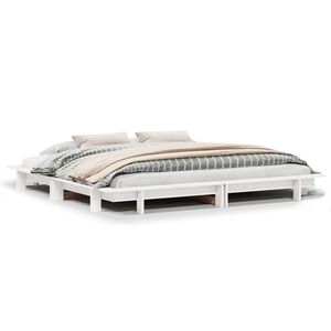 vidaXL Cadre de lit sans matelas blanc 160x200 cm bois de pin massif