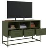 vidaXL Meuble TV vert olive 100,5x39x60,5 cm acier