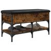 vidaXL Banc &agrave; chaussures ch&ecirc;ne fum&eacute; 82x42x45 cm bois d'ing&eacute;nierie