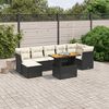 vidaXL Salon de jardin 8 pcs avec coussins noir résine tressée