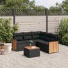 vidaXL Salon de jardin 6 pcs avec coussins noir r&eacute;sine tress&eacute;e