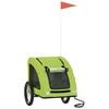 vidaXL Remorque de v&eacute;lo pour animaux de compagnie vert