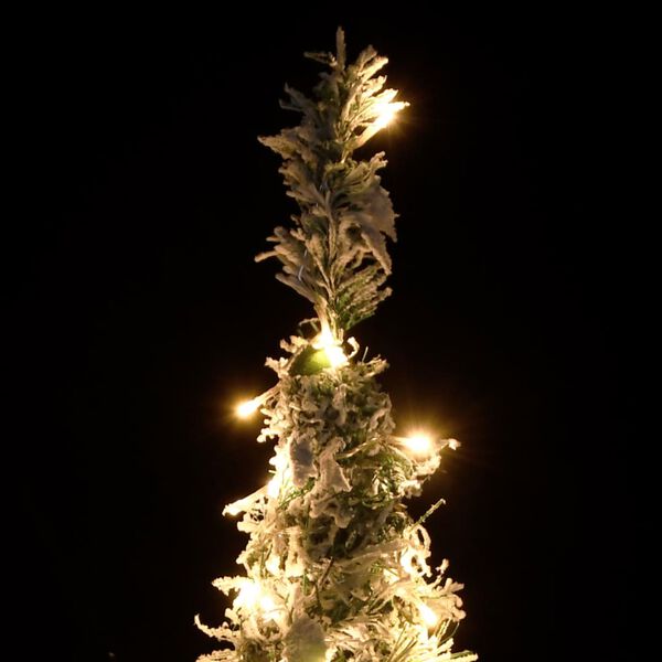 vidaXL Sapin de Noël artificiel escamotable avec neige floquée 100 LED