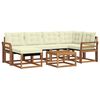vidaXL Ensemble de canap&eacute;s d'ext&eacute;rieur 7 pcs Naturel et Cr&egrave;me