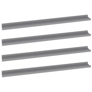 vidaXL &Eacute;tag&egrave;res murales 4 pcs Gris 100x9x3 cm