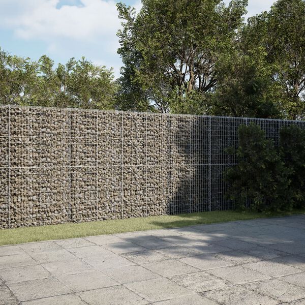 vidaXL Panier gabion avec couvercle 700x100x200 cm fer galvanisé