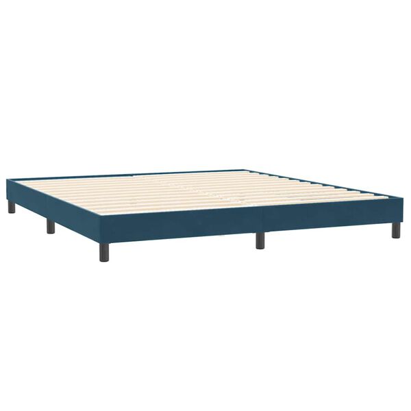 vidaXL Cadre de lit sans matelas bleu fonc&eacute; 200x220 cm velours