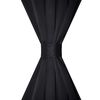 2 pcs Rideau Blackout Occultant Noir Tête à Fente 135 x 245 cm