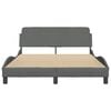 vidaXL Cadre de lit Dover gris fonc&eacute; 140x200 cm tissu