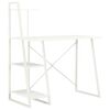 vidaXL Bureau avec &eacute;tag&egrave;re Blanc 102x50x117 cm