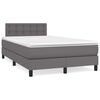 vidaXL Sommier &agrave; lattes de lit matelas LED gris 120x190 cm similicuir