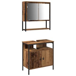 vidaXL Ensemble de mobilier de salle de bain 2 pi&egrave;ces Marron