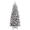 vidaXL Sapin de No&euml;l artificiel avec 300 LED avec support Blanc 210 cm