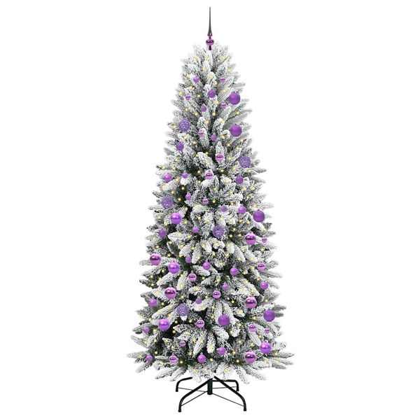 vidaXL Sapin de No&euml;l artificiel avec 300 LED avec support Blanc 210 cm
