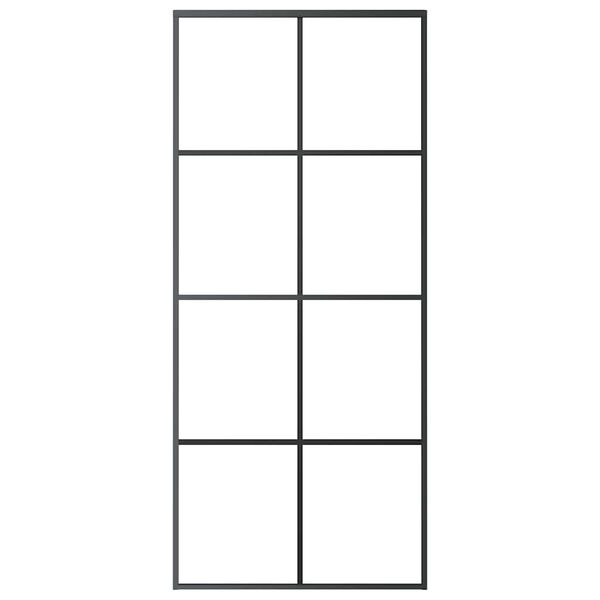 vidaXL Porte coulissante noir 90x205 cm verre ESG et aluminium