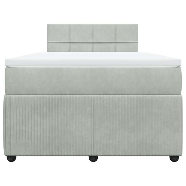 vidaXL Sommier &agrave; lattes de lit et matelas Gris clair 120x200cm Velours