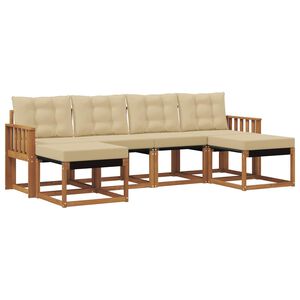 vidaXL Ensemble de canap&eacute;s d'ext&eacute;rieur 6 pcs Naturel et Beige