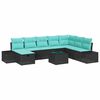 vidaXL Ensemble de canap&eacute; de jardin 9 pc Noir polyrotin
