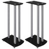 vidaXL Supports de haut-parleurs 2 pcs noir/argent&eacute; 3 piliers