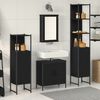 vidaXL Ensemble de mobilier de salle de bain avec &eacute;tag&egrave;re 4 pcs Noir
