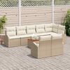vidaXL Ensemble de canap&eacute; de jardin 9 pcs Beige Poly rotin