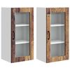 vidaXL Cabinet en verre mural PORTO 2 pc Bois ancien 40 x 31 x 80 cm
