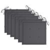 vidaXL Chaises de jardin et coussins lot de 6 Bois acacia massif Gris