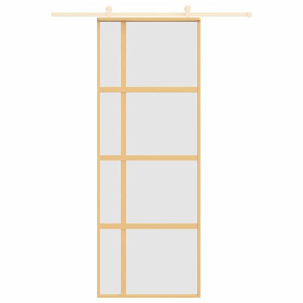 vidaXL Porte coulissante dor&eacute; 76x205 cm verre ESG d&eacute;poli et aluminium