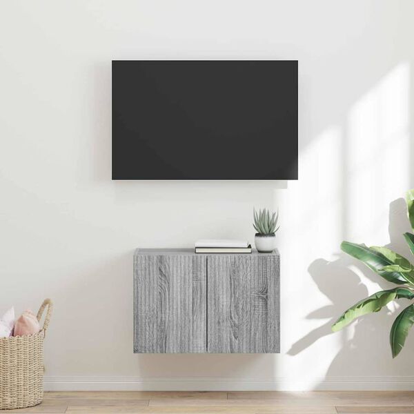 vidaXL Meuble TV mural Gris Sonoma 59,5 x 31 x 40 cm Bois d'ing&eacute;nierie