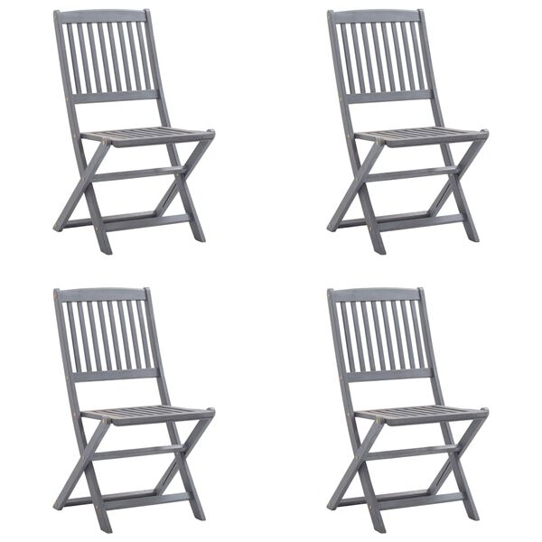 vidaXL Chaises pliables d'ext&eacute;rieur lot de 4 et coussins Bois d'acacia