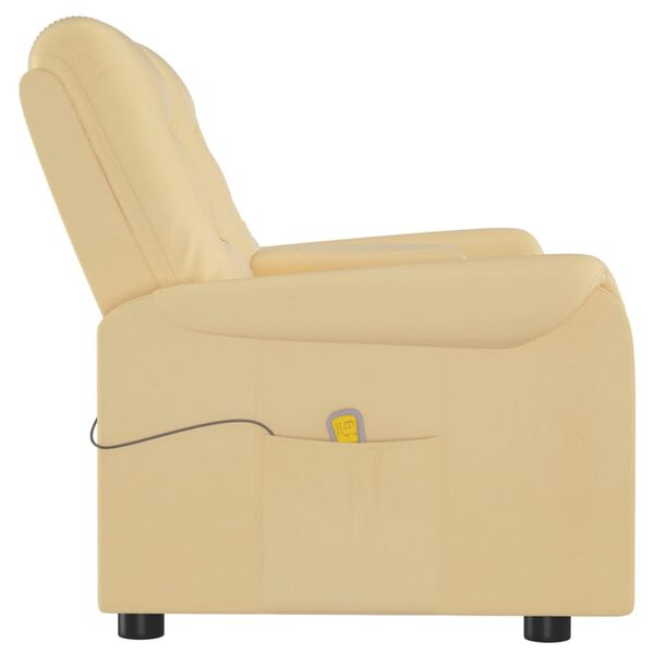 vidaXL Fauteuil inclinable avec porte-gobelet 2 places Cr&egrave;me