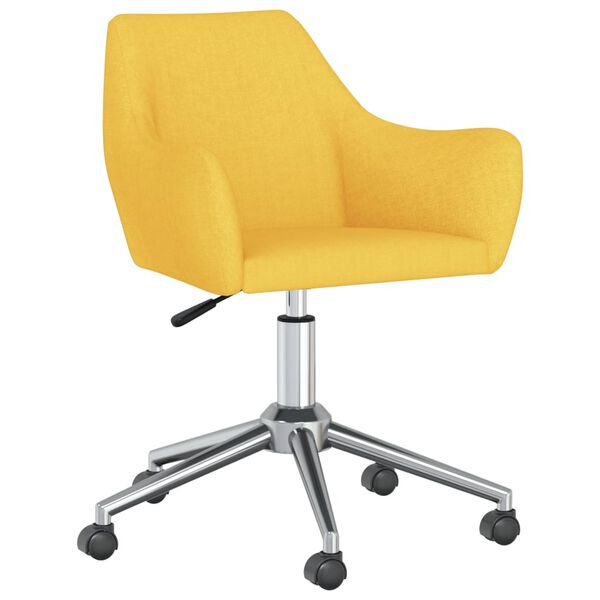 vidaXL Chaise pivotante de salle &agrave; manger Jaune Tissu