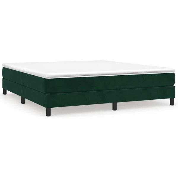 vidaXL Sommier &agrave; lattes de lit et matelas Vert fonc&eacute; 160x200cm Velours