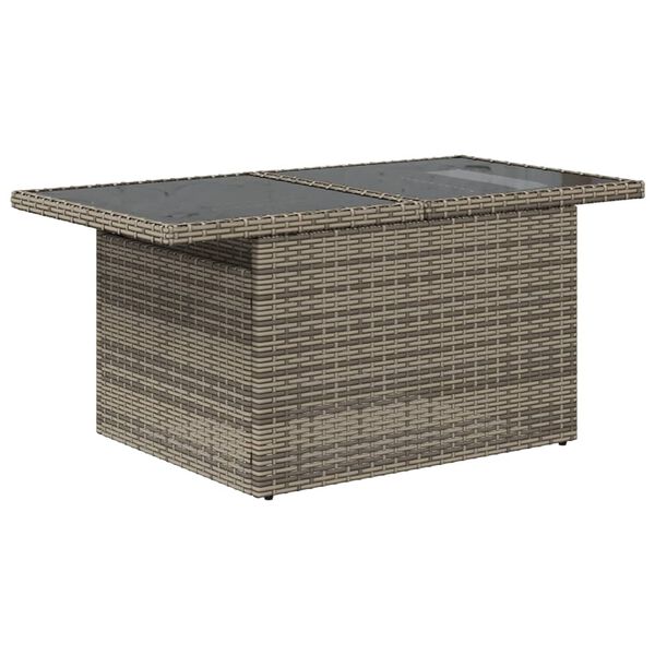 vidaXL Salon de jardin avec coussins 7 pcs gris r&eacute;sine tress&eacute;e