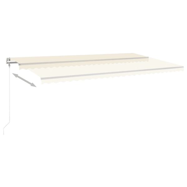 vidaXL Auvent automatique avec capteur de vent et LED 600x350 cm Cr&egrave;me